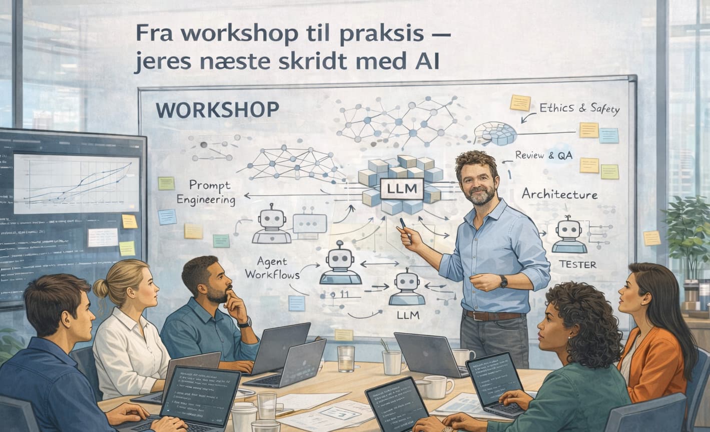 Ingeniører der samarbejder med AI-kodningsværktøjer i et struktureret workflow