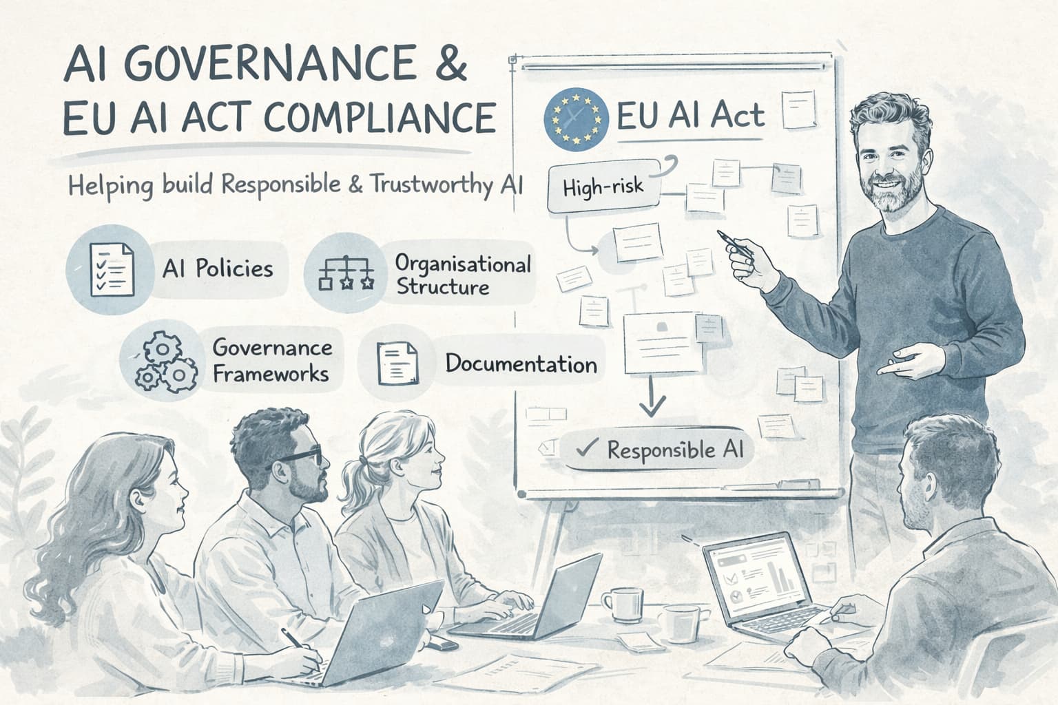 EU AI Act compliance framework with risk classification and requirements mapping
