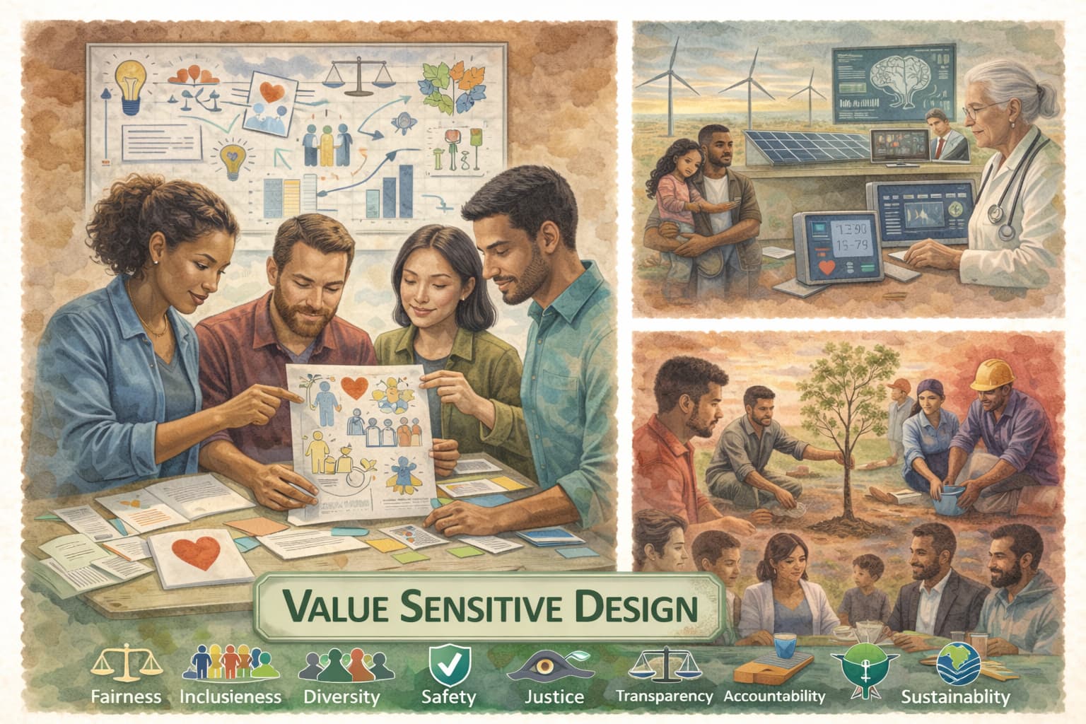 Real-world AI ethics case studies with competing values and trade-offs